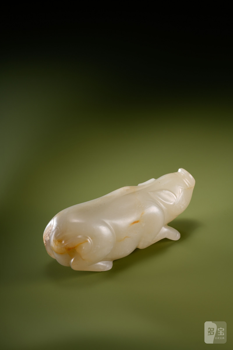 明 圆雕白玉猪 - 图6